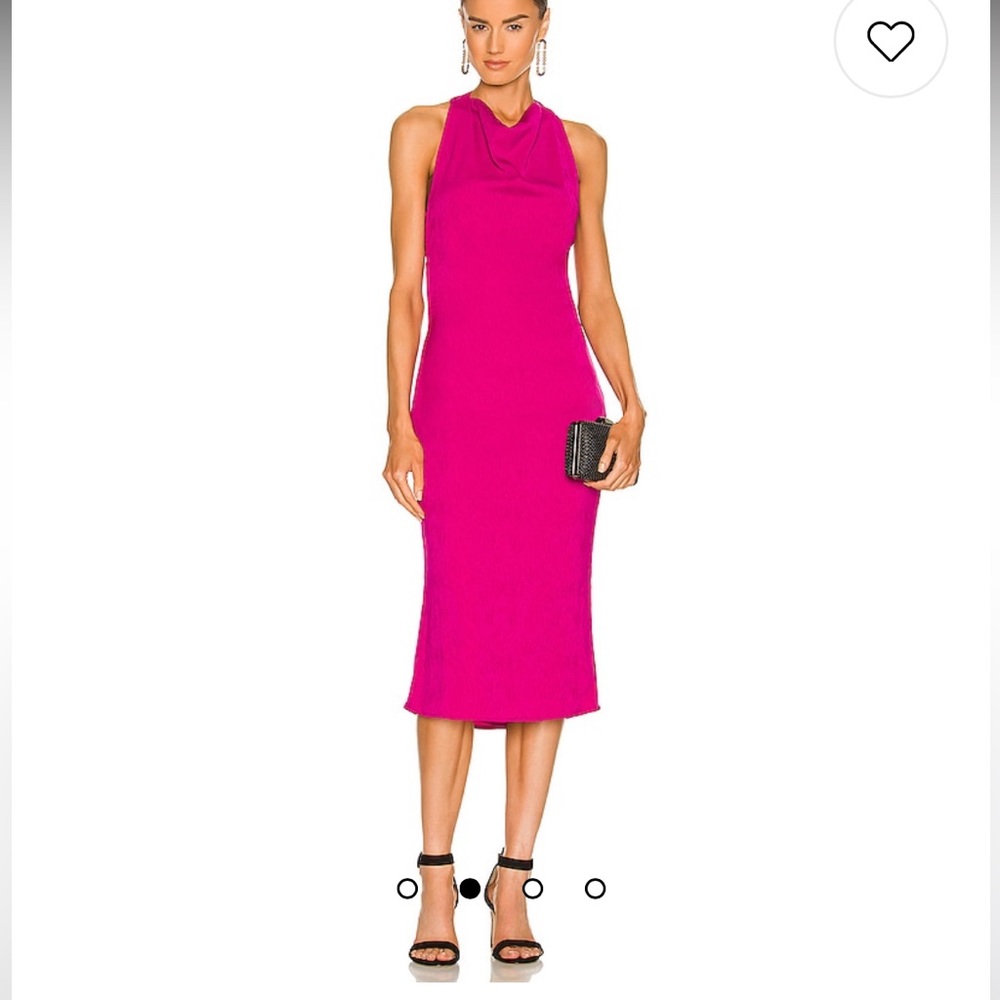 ASHER MIDI DRESS IN FUCHSIA